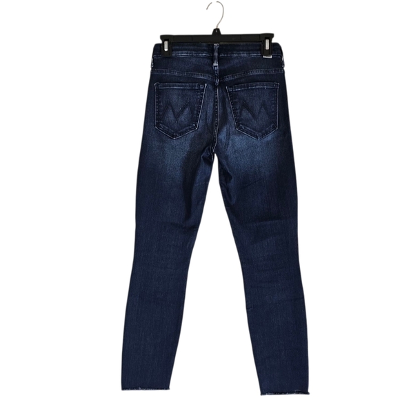 MOTHER High Waisted Looker Ankle Fray High Rise Dark Blue Skinny Jeans 26 - Picture 3 of 11